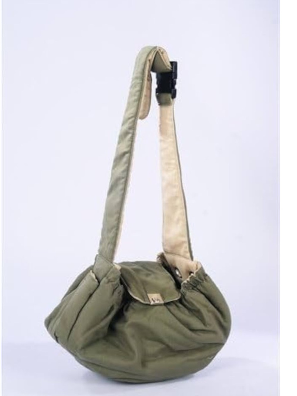 Olive Green Crossbody Shoulder Bag with Padded Strap